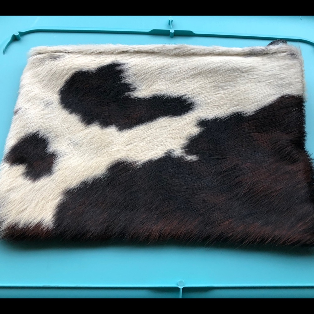 Sew Few cowhide and leather clutch